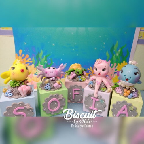 Cubos Personalizados Fundo do Mar em mdf e Biscuit1