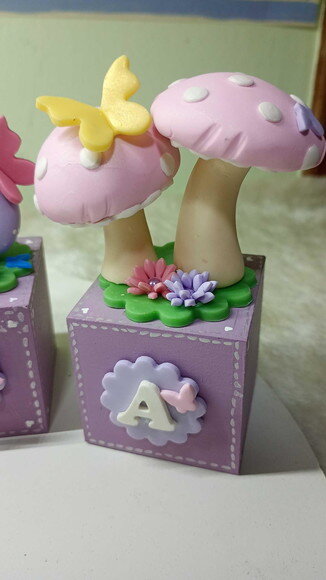 Cubos Personalizados Jardim Encantado em mdf e Biscuit1