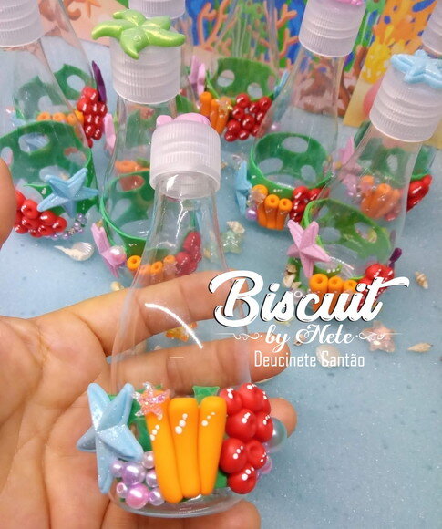 Garrafinhas Fundo do Mar em Biscuit