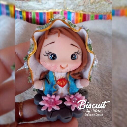 Imaculado Coração de Maria em Biscuit para Oratório