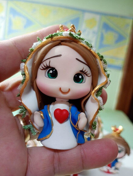 Imaculado Coração de Maria em Biscuit para Oratório