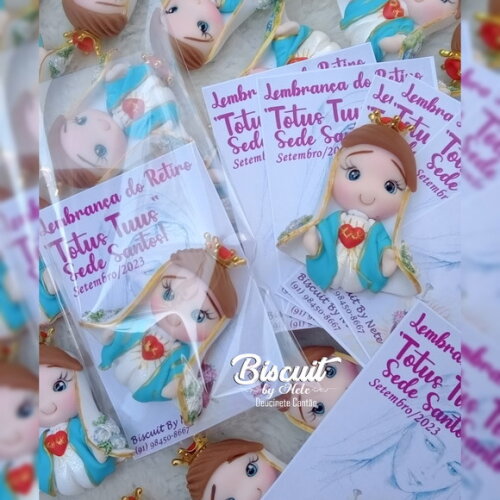 Ímãs de Geladeira Imaculado Coração de Maria em Biscuit