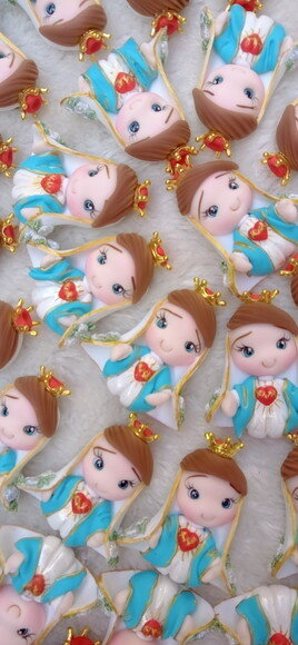 Ímãs de Geladeira Imaculado Coração de Maria em Biscuit