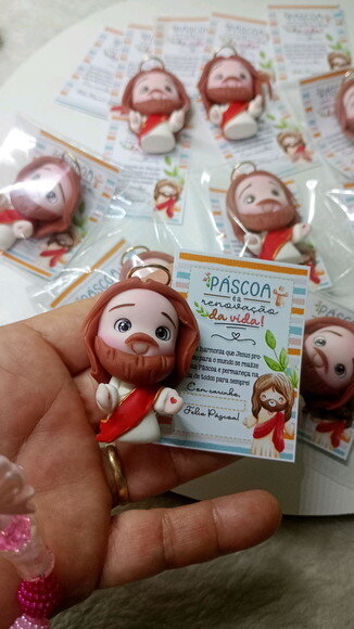 Imãs Jesus Ressuscitado em Biscuit (valor Unidade)
