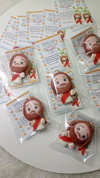 Imãs Jesus Ressuscitado em Biscuit (valor Unidade)