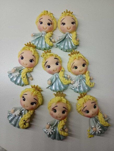 Kit Apliques para Laços Princesinhas Diversas em Biscuit