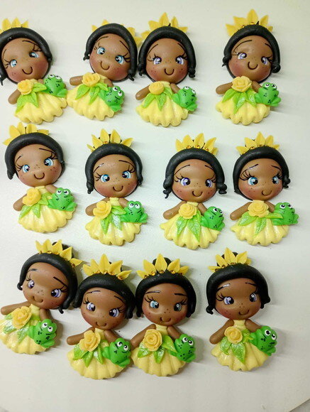 Kit Apliques para Laços Princesinhas Diversas em Biscuit