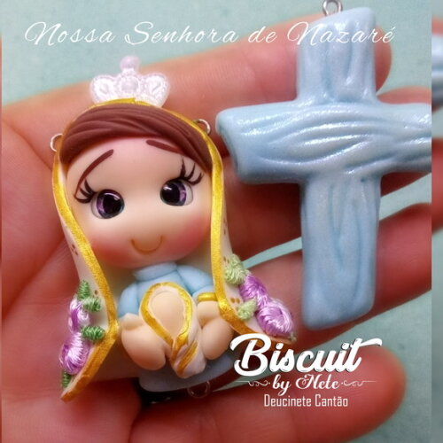 Kit Entremeio Nossa Senhora de Nazaré em Biscuit (kit com 4)
