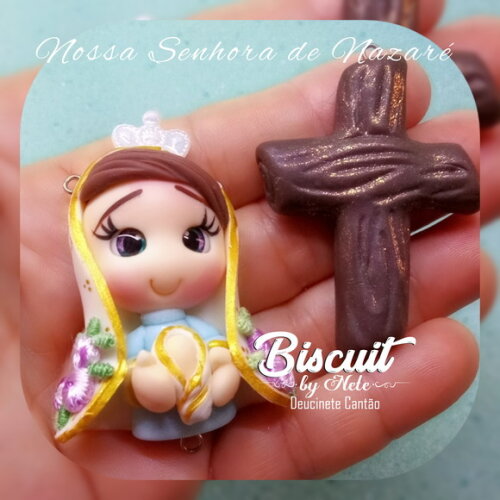Kit Entremeio Nossa Senhora de Nazaré em Biscuit (kit com 4)
