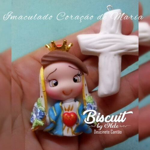 Kit Entremeios Imaculado Coração de Maria em Biscuit