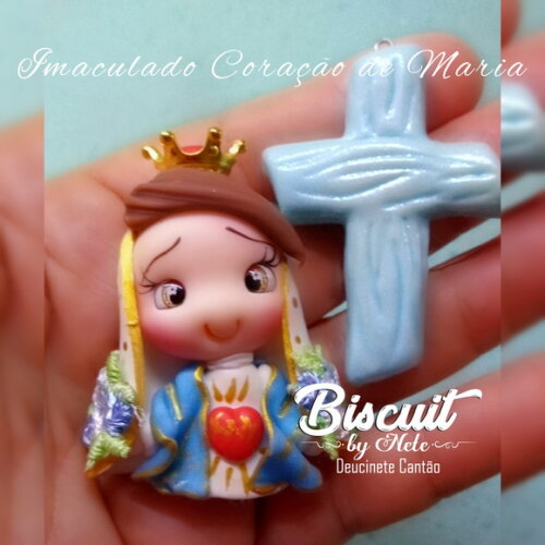 Kit Entremeios Imaculado Coração de Maria em Biscuit