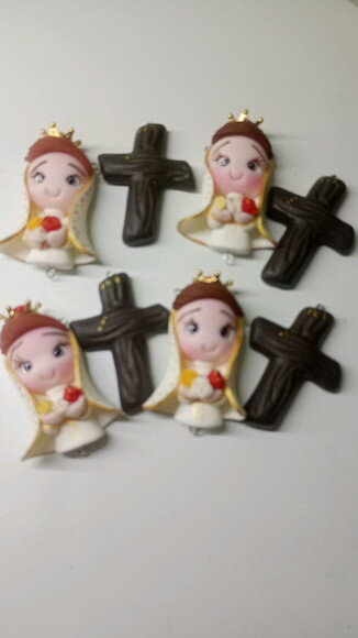 Kit Nossa Senhora da Rosa Mística em Biscuit (kit com 4)