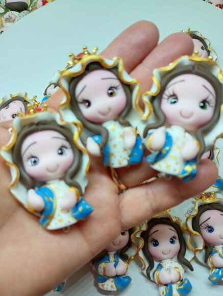 Kit Nossa Senhora do Amparo em Biscuit (kit com 4)