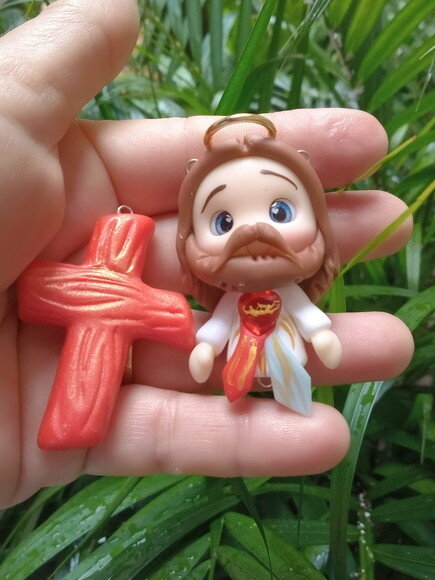 Kit Pingentes para Terços Jesus da Misericórdia em Biscui