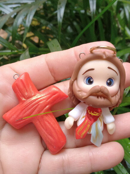 Kit Pingentes para Terços Jesus da Misericórdia em Biscui