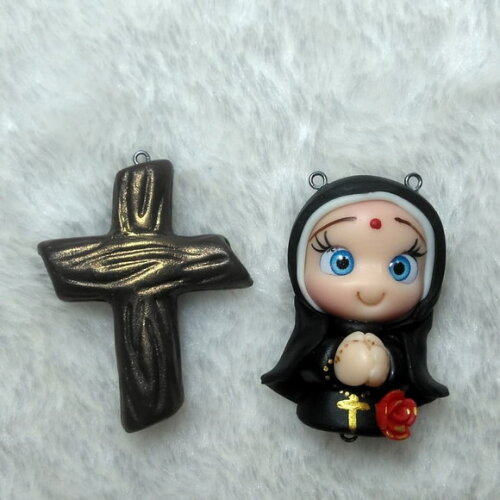 Kit Pingentes para Terços Santinho com Crucifixo