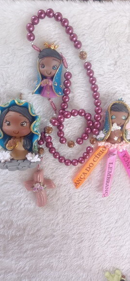 Kit Presente Nossa Senhora de Aparecida em Biscuit