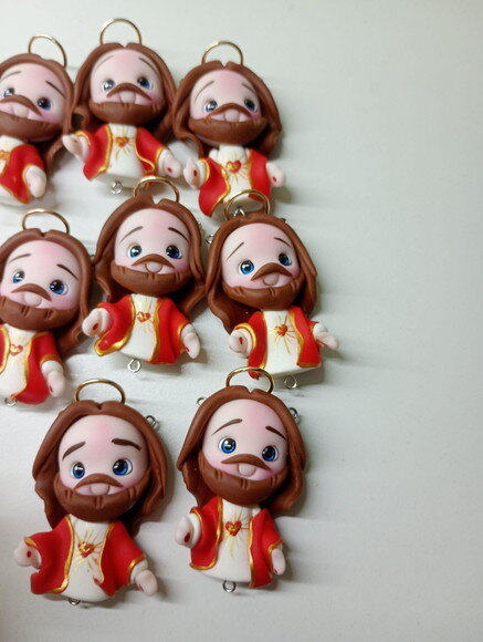 Kit Sagrado Coração de Jesus em Biscuit (kit com 4)