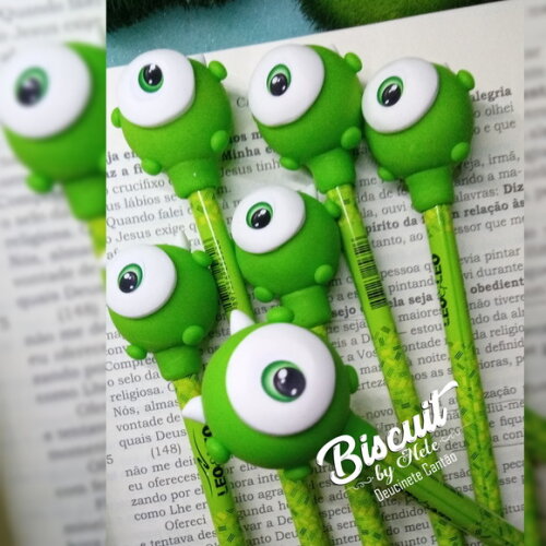 Lápis Decorado Monstros S/a Mike Wazowski em Biscuit