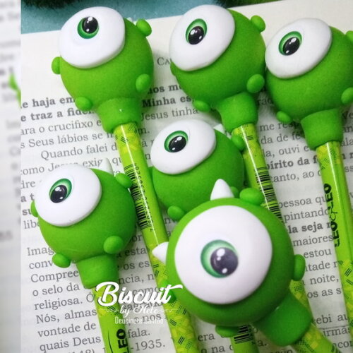 Lápis Decorado Monstros S/a Mike Wazowski em Biscuit
