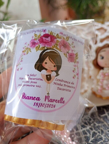 Lembrancinha Primeira Eucaristia Menina em Biscuit 1