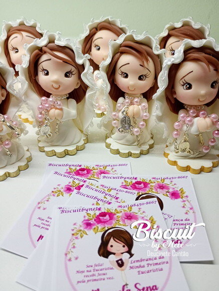 Lembrancinha Primeira Eucaristia Menina em Biscuit 1