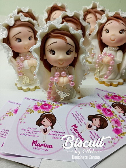 Lembrancinha Primeira Eucaristia Menina em Biscuit 1