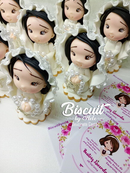 Lembrancinha Primeira Eucaristia Menina em Biscuit 1