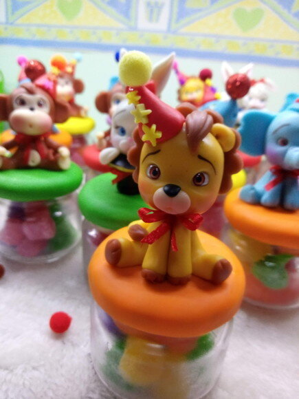 Lembrancinhas Bichinhos do Circo em Biscuit