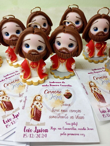 Mini Sagrado Coração de Jesus em Biscuit (preço Unitário)