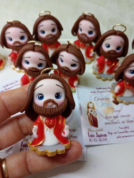 Mini Sagrado Coração de Jesus em Biscuit (preço Unitário)