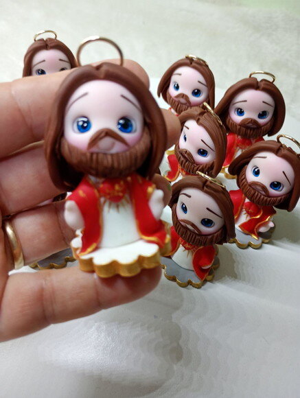 Mini Sagrado Coração de Jesus em Biscuit (preço Unitário)