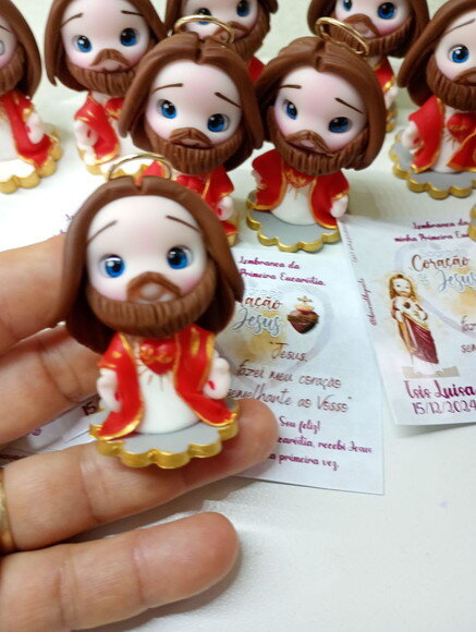 Mini Sagrado Coração de Jesus em Biscuit (preço Unitário)