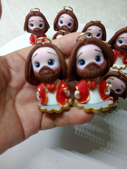 Mini Sagrado Coração de Jesus em Biscuit (preço Unitário)