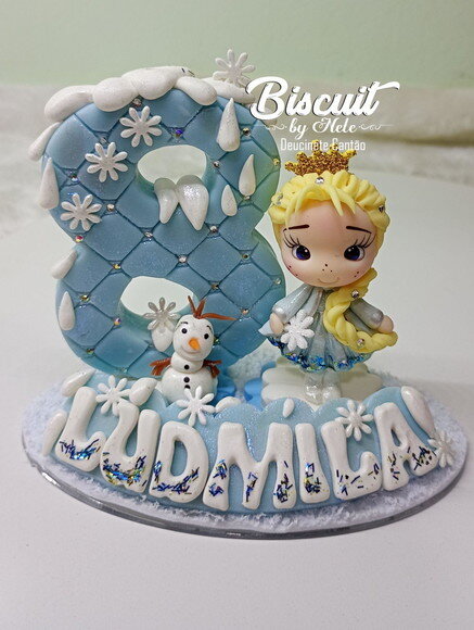 Mini Topo Frozen em Biscuit