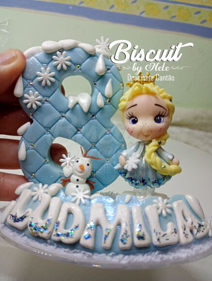 Mini Topo Frozen em Biscuit