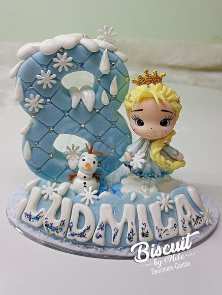 Mini Topo Frozen em Biscuit