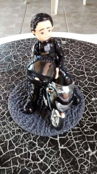 Motoqueiro personalizado topo de bolo