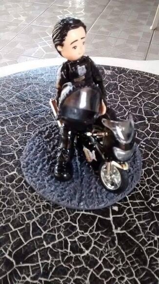 Motoqueiro personalizado topo de bolo