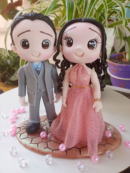 Noivinhos Personalizados em Biscuit Casamento Civil