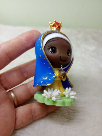 Nossa Senhora de Aparecida em Biscuit para Oratório