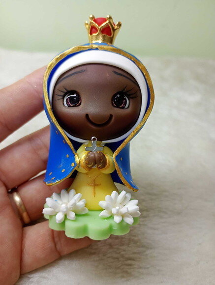 Nossa Senhora de Aparecida em Biscuit para Oratório