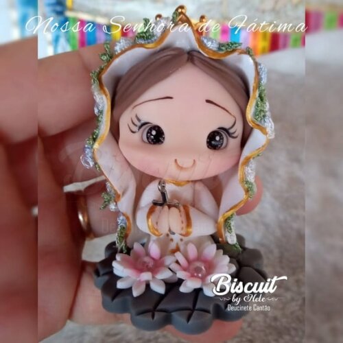 Nossa Senhora de Fátima em Biscuit para Oratório