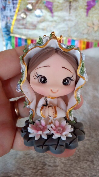 Nossa Senhora de Fátima em Biscuit para Oratório