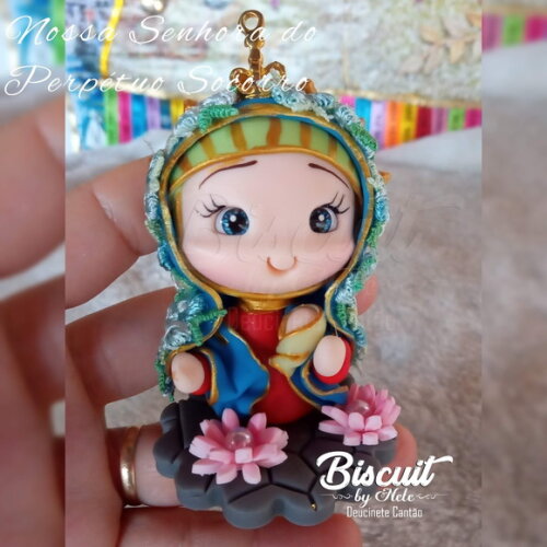 Nossa Senhora do Perpétuo Socorro em Biscuit para Oratório