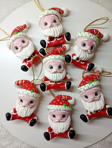 Pingentes Papai Noel em Biscuit