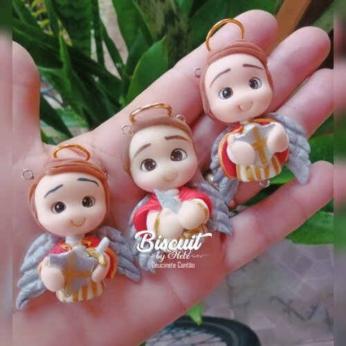 Pingentes para Tercos Arcanjo São Miguel em Biscuit