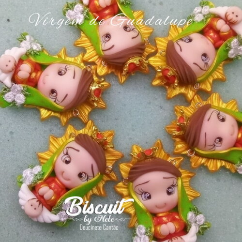 Pingentes para Terços Nossa Senhora de Guadalupe em Biscuit