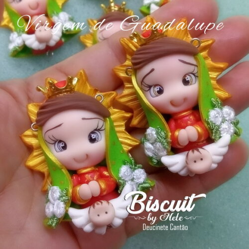 Pingentes para Terços Nossa Senhora de Guadalupe em Biscuit