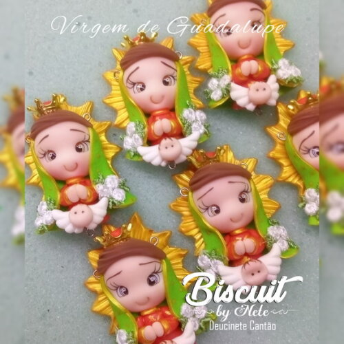 Pingentes para Terços Nossa Senhora de Guadalupe em Biscuit